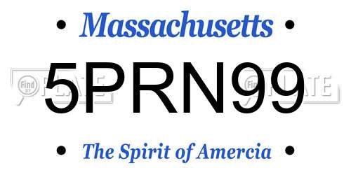 5PRN99 Massachusetts License Plate