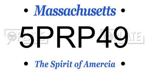5PRP49 Massachusetts License Plate