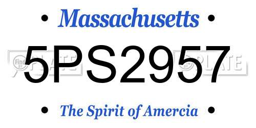 5PS2957 Massachusetts License Plate