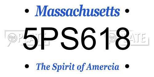 5PS618 Massachusetts License Plate