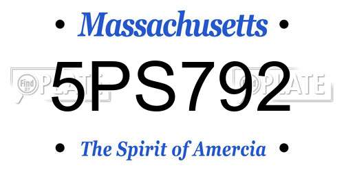 5PS792 Massachusetts License Plate