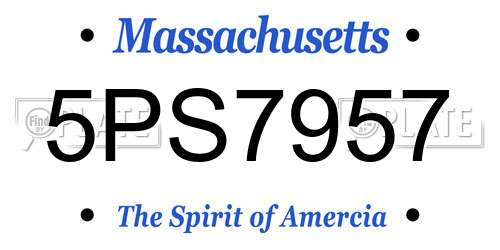 5PS7957 Massachusetts License Plate