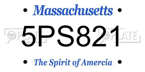 5PS821 Massachusetts License Plate