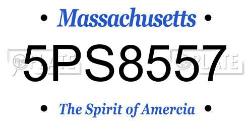 5PS8557 Massachusetts License Plate