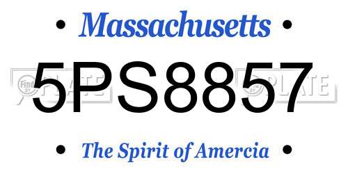 5PS8857 Massachusetts License Plate