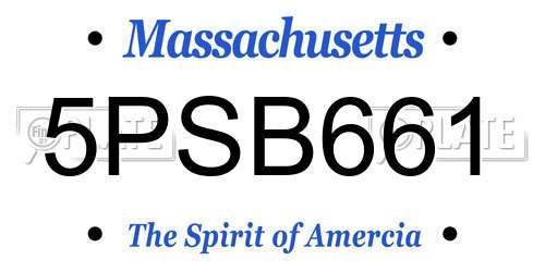 5PSB661 Massachusetts License Plate