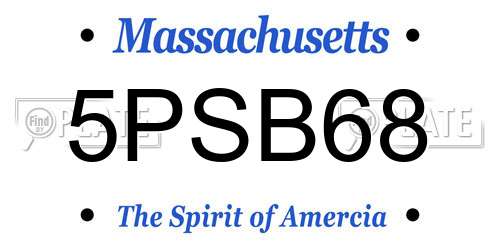 5PSB68 Massachusetts License Plate