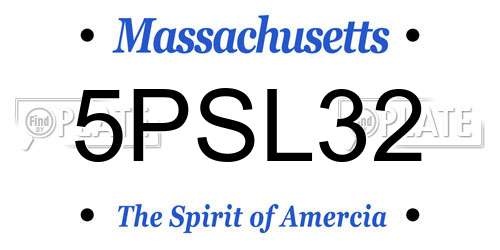 5PSL32 Massachusetts License Plate