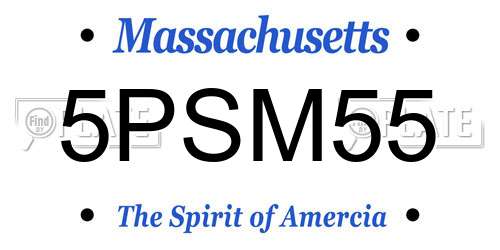 5PSM55 Massachusetts License Plate