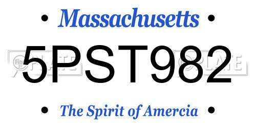 5PST982 Massachusetts License Plate