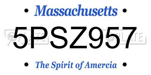5PSZ957 Massachusetts License Plate