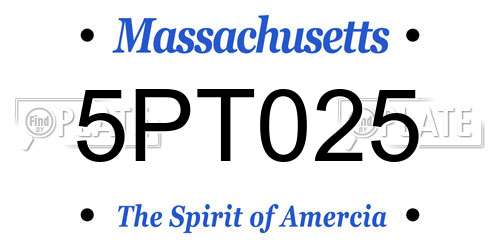 5PT025 Massachusetts License Plate