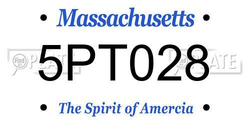 5PT028 Massachusetts License Plate
