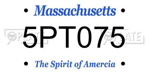 5PT075 Massachusetts License Plate