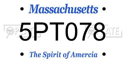 5PT078 Massachusetts License Plate