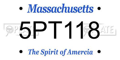 5PT118 Massachusetts License Plate