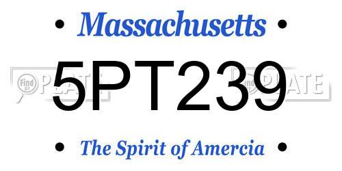 5PT239 Massachusetts License Plate