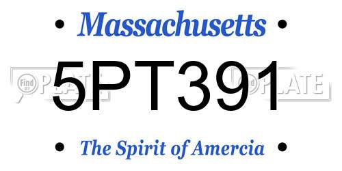 5PT391 Massachusetts License Plate