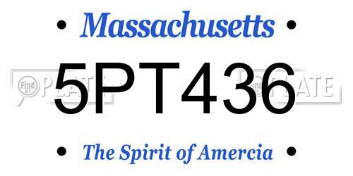 5PT436 Massachusetts License Plate