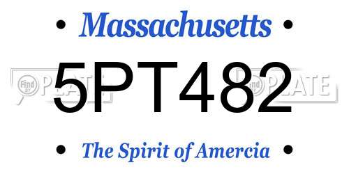 5PT482 Massachusetts License Plate