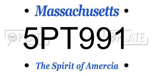 5PT991 Massachusetts License Plate