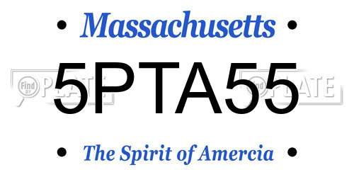 5PTA55 Massachusetts License Plate