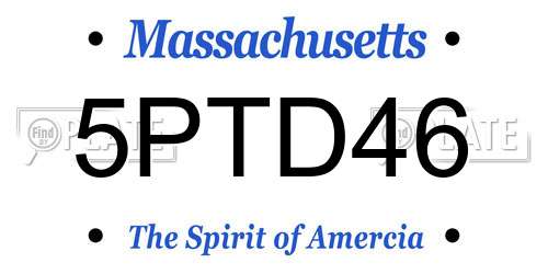5PTD46 Massachusetts License Plate