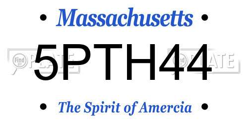 5PTH44 Massachusetts License Plate