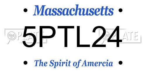 5PTL24 Massachusetts License Plate
