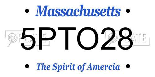 5PTO28 Massachusetts License Plate