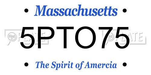 5PTO75 Massachusetts License Plate