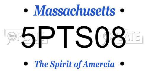 5PTS08 Massachusetts License Plate