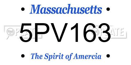 5PV163 Massachusetts License Plate