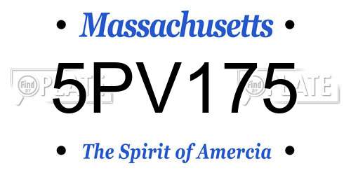 5PV175 Massachusetts License Plate