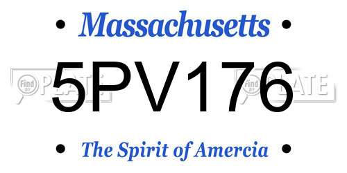 5PV176 Massachusetts License Plate