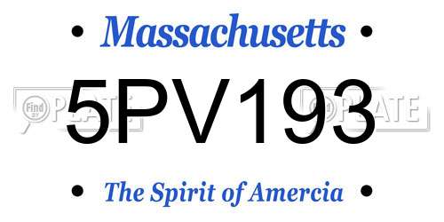 5PV193 Massachusetts License Plate