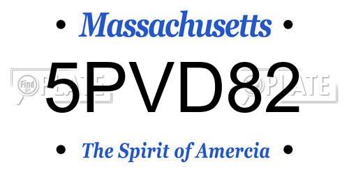 5PVD82 Massachusetts License Plate