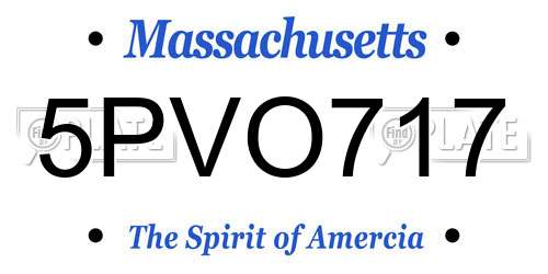 5PVO717 Massachusetts License Plate