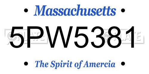 5PW5381 Massachusetts License Plate