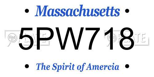 5PW718 Massachusetts License Plate