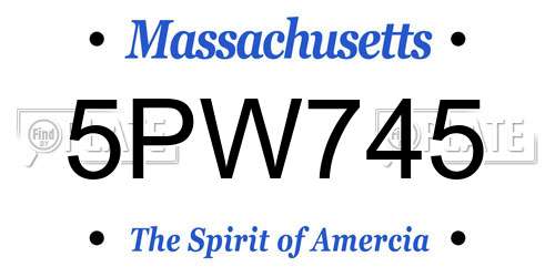 5PW745 Massachusetts License Plate
