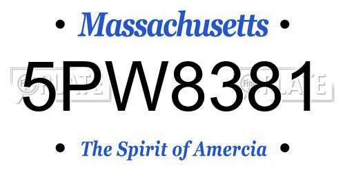 5PW8381 Massachusetts License Plate
