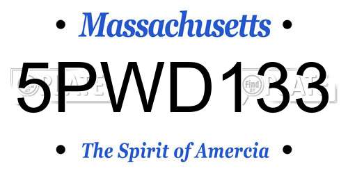 5PWD133 Massachusetts License Plate