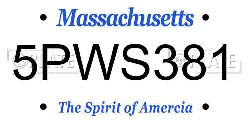 5PWS381 Massachusetts License Plate