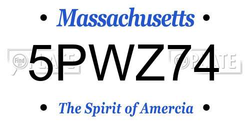 5PWZ74 Massachusetts License Plate