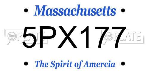 5PX177 Massachusetts License Plate