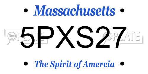5PXS27 Massachusetts License Plate