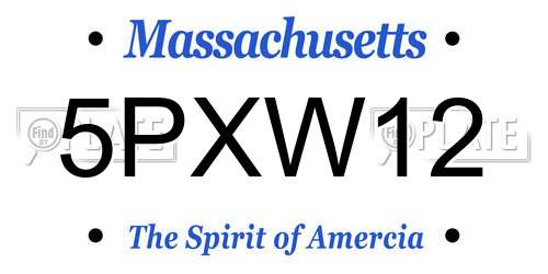 5PXW12 Massachusetts License Plate