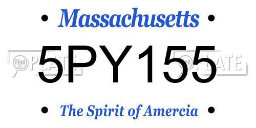 5PY155 Massachusetts License Plate