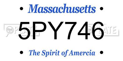 5PY746 Massachusetts License Plate